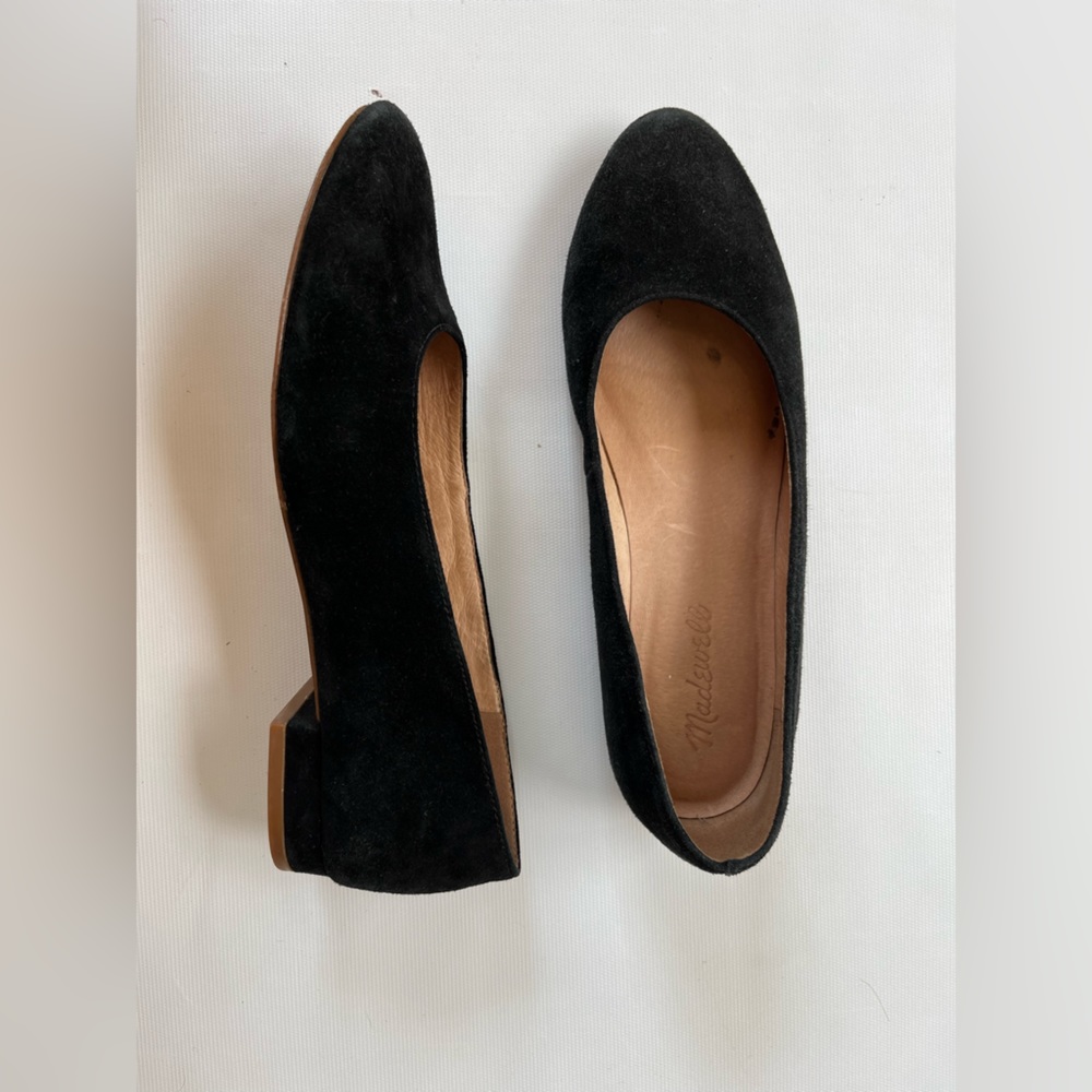 Madewell The Leia Ballet Flat in Black Suede Women's Size 7.5